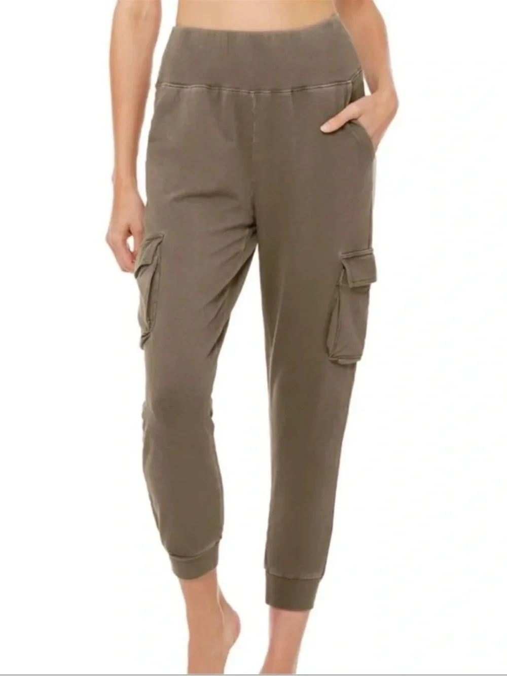 ALO Yoga Olive Cargo Jogger Pants, XS